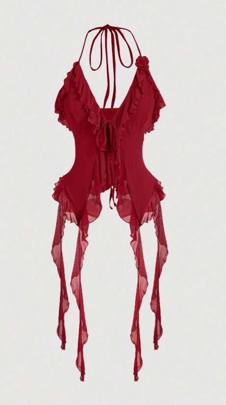 เสื้อริบบิ้นขอบระบาย